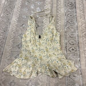 Hollister Yellow Floral Lace Camisole
